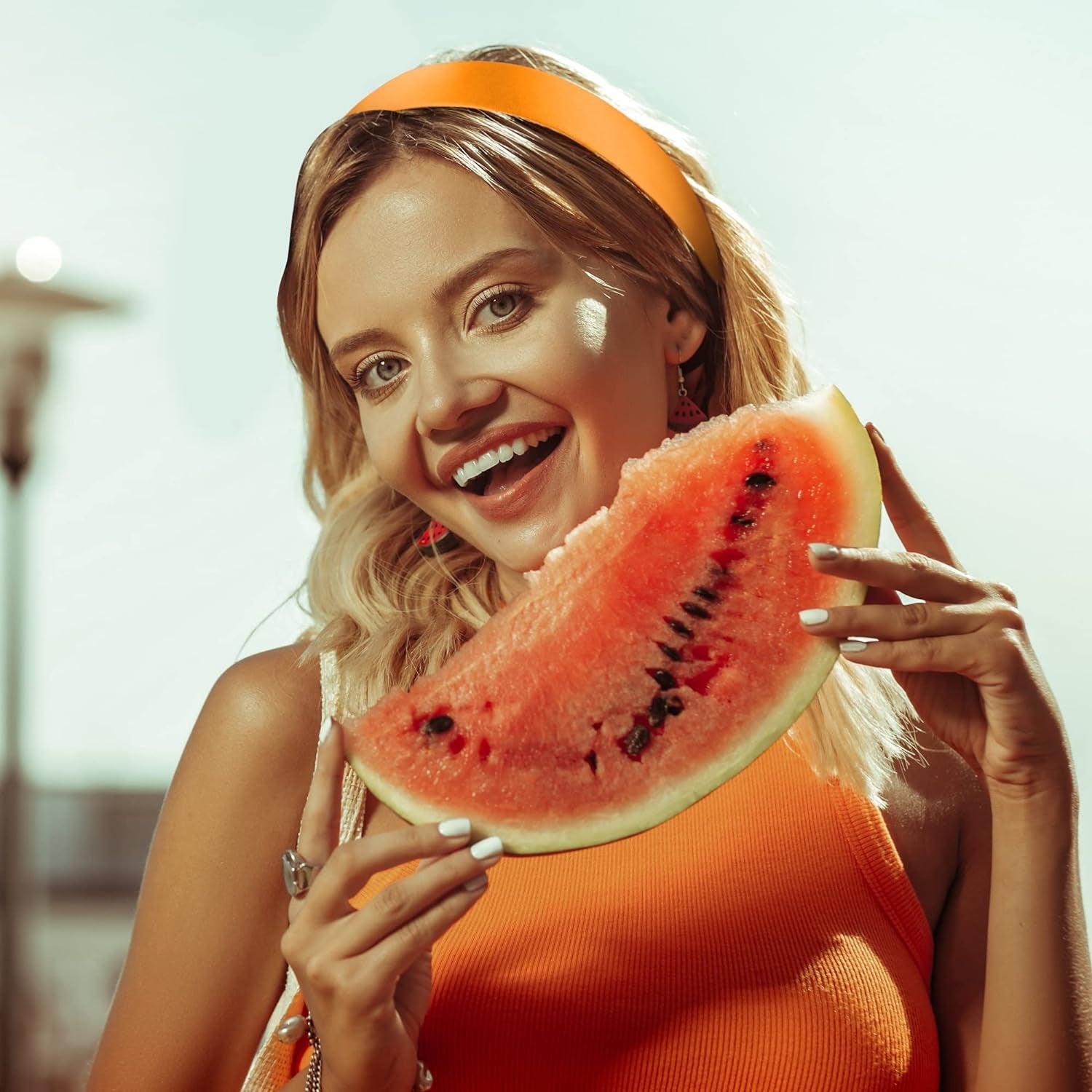 16 Pieces Colorful Satin Hair Accessories - 1 Inch Plastic Covered Headbands for Women and Girls