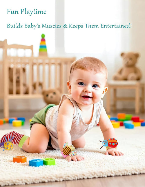 Load image into Gallery viewer, Baby Soft Rattle Toy Foot Finder Socks Wrists Rattles Ankle Leg Feet Hand Arm Bracelet Activity Rattle Baby Shower Present Gift for Neborn Baby Infant Boy Girl Bebe (8 Pcs)
